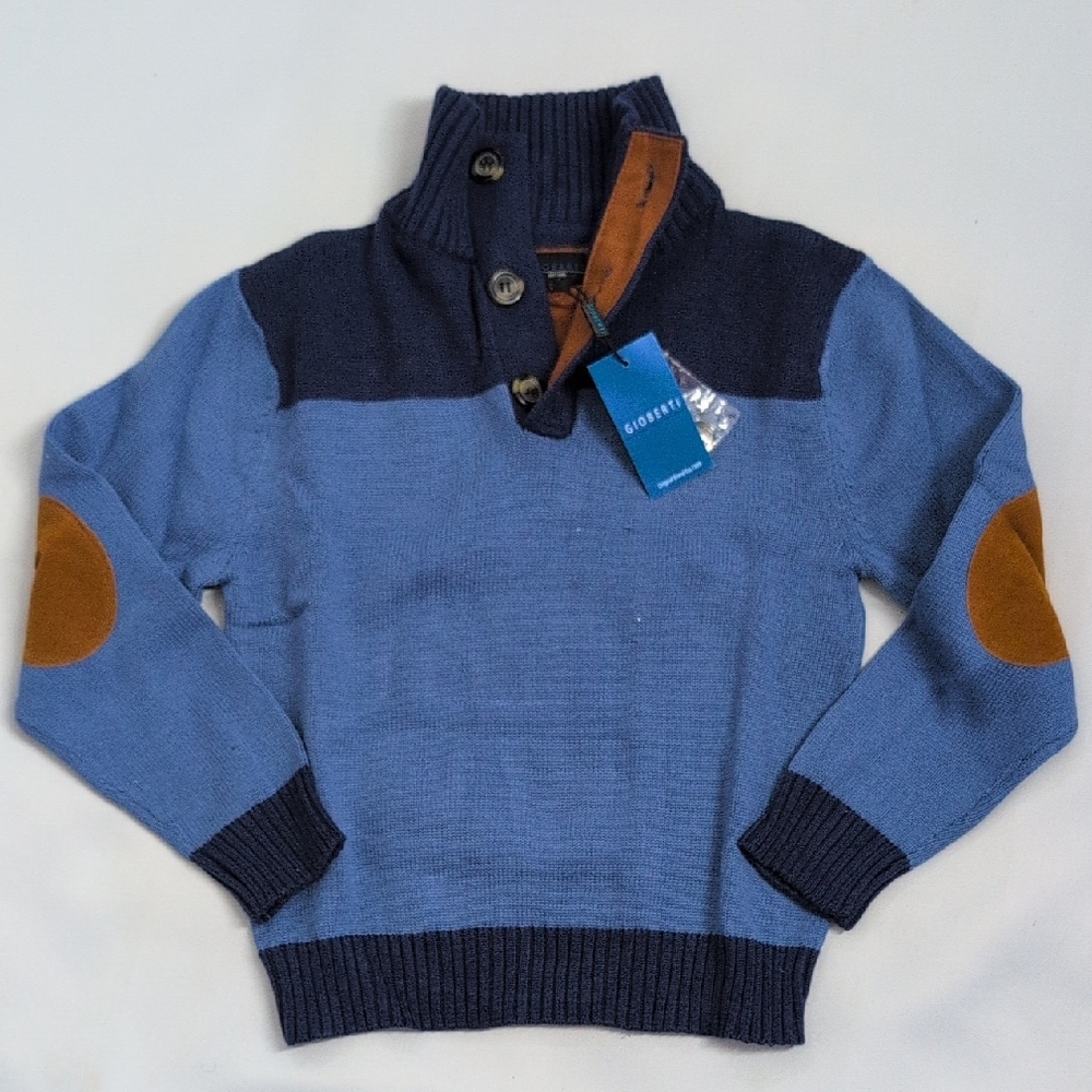 Gloverall Blue and Brown Turtleneck Sweater for Men